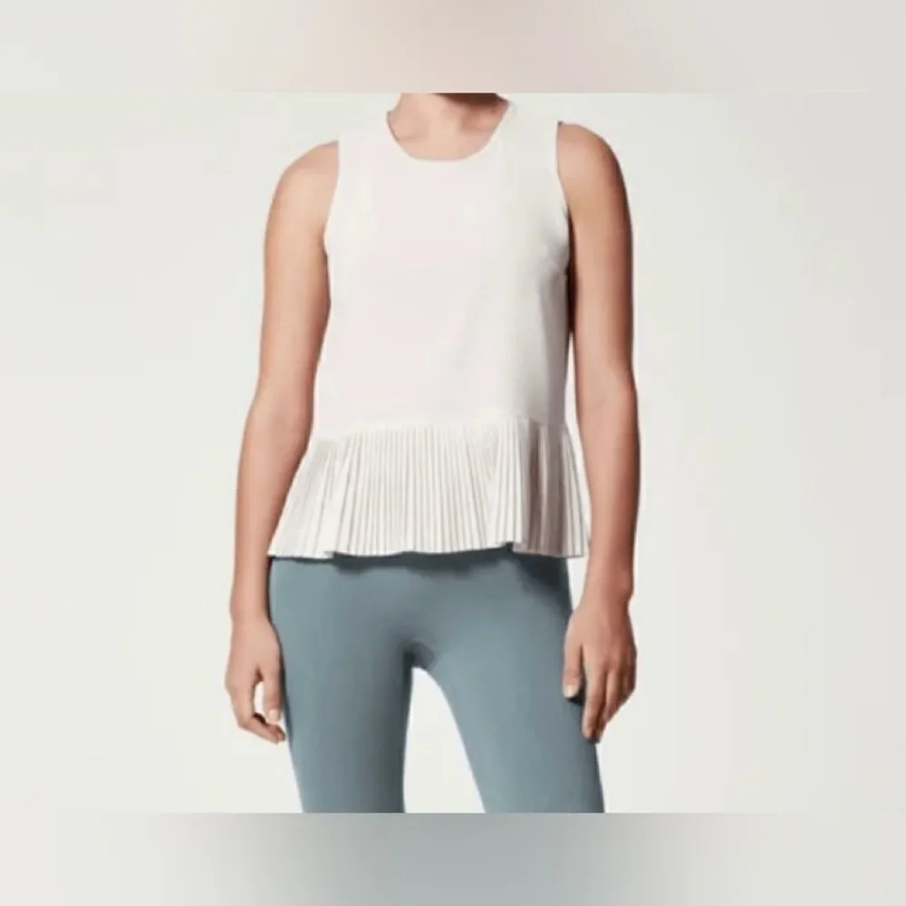 Spanx yes pleats gray tank NWT size M